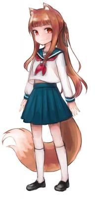 贤狼赫萝萌图_p站画师眉村ばさこ插画 - 动漫美图-萌图百科