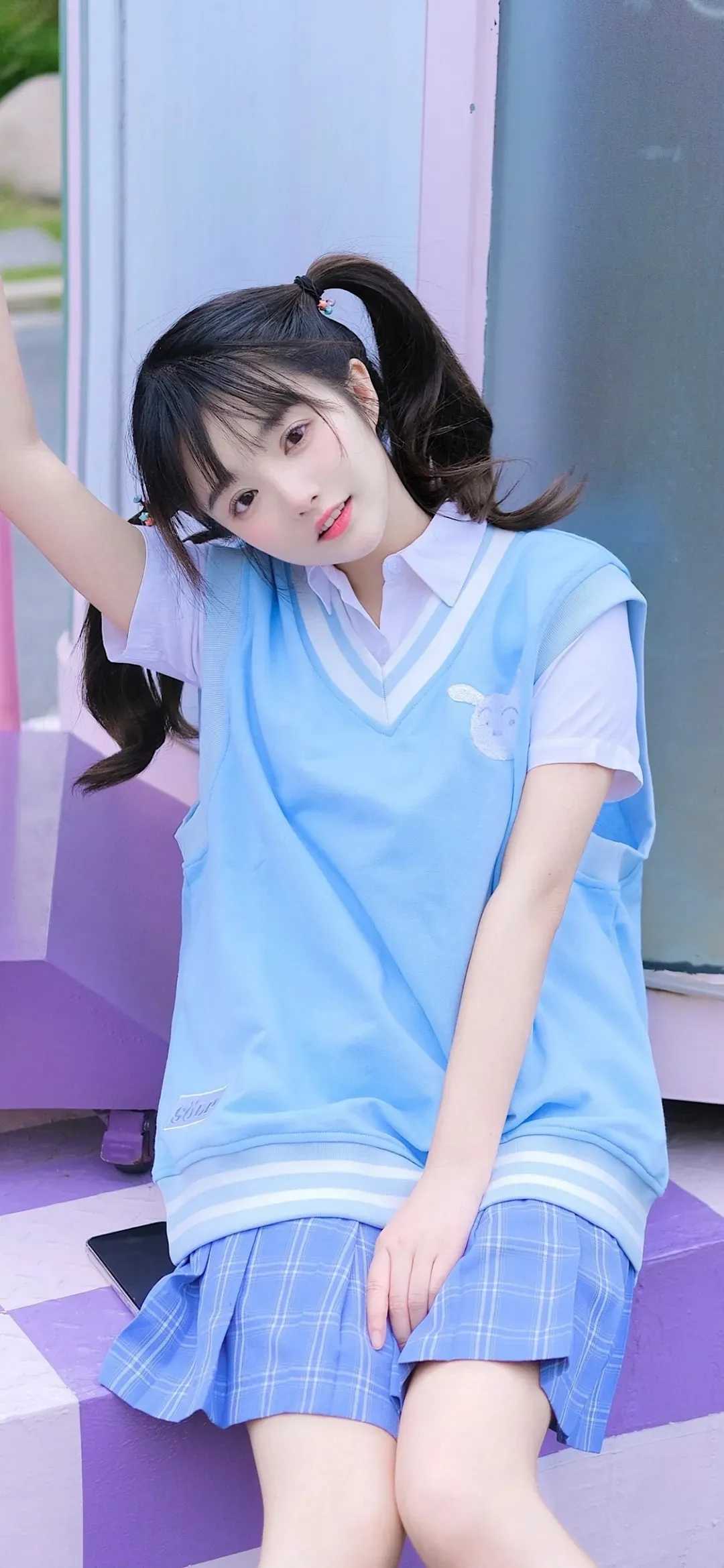 图片[3]-全面屏女生壁纸：JK、猫耳娘、美少女-萌图百科