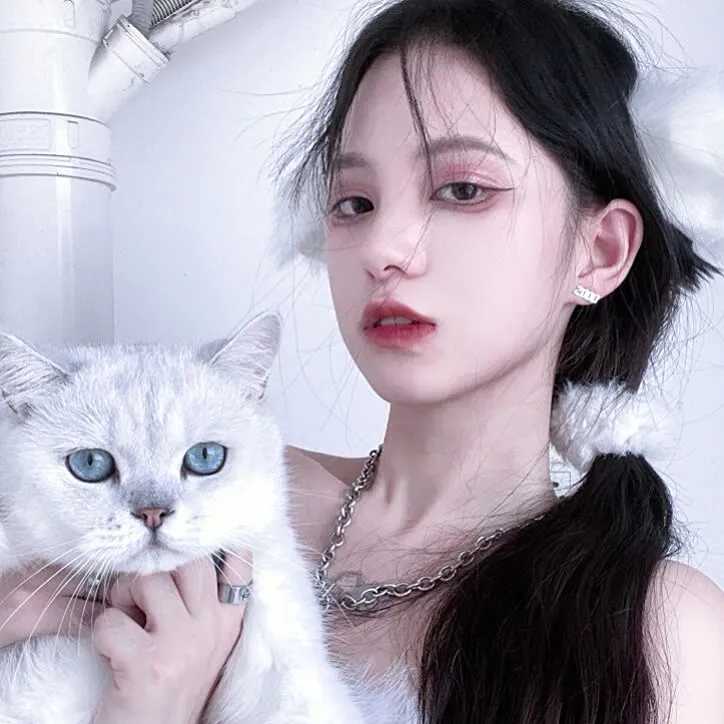 图片[6]-抱猫头像女-萌图百科