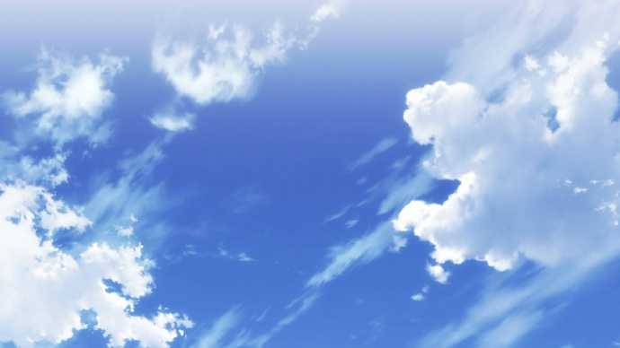 给自己一个好心情图片：蓝天白云场景