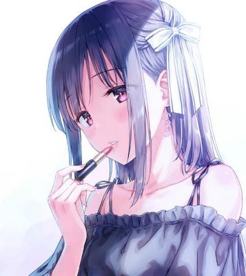 「No.001」P站分享-口红萌妹-萌图百科
