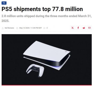 PS5全球出货量达到7780万台-萌图百科