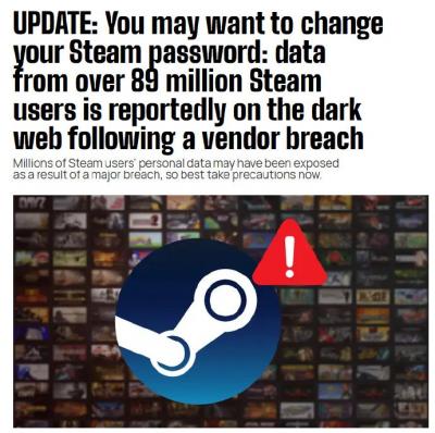 Steam发生大规模数据泄露，Valve：不是我干的-萌图百科
