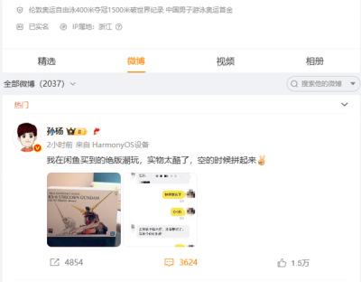 孙杨回应在闲鱼买绝版潮玩被认出 网友：比买Labubu强-萌图百科