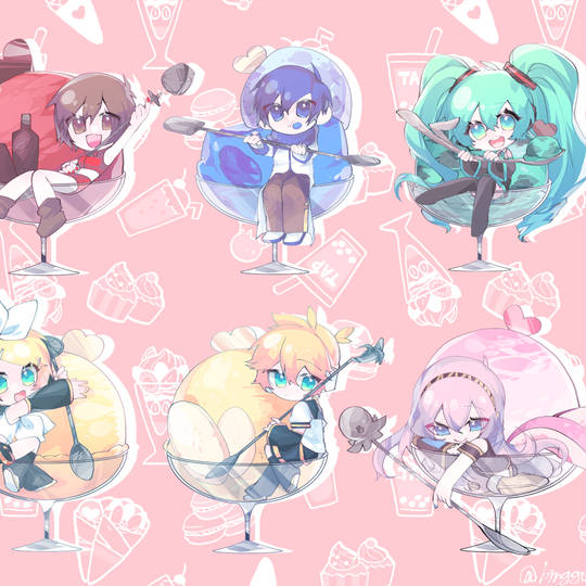初音一家成员C社6只头像图片
