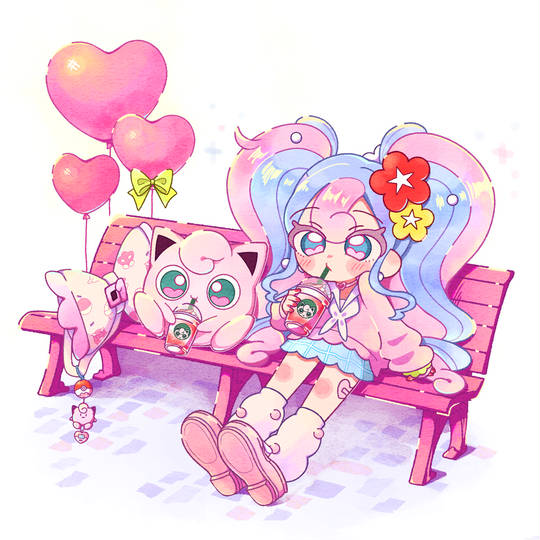 胖丁（Jigglypuff）气球宝可梦头像图片，圆圆的大眼睛来诱惑对手-萌图百科