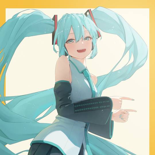初音未来最新的P站自截头像图片，超爱MIKU
