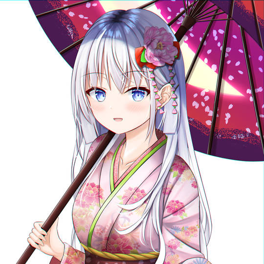 节日服装, 白发, 鸣濑白羽, 键岛, 女孩图片