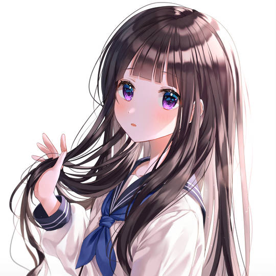 女孩子, 少女, 千反田爱瑠, 冰菓, 黑长直, 水手服, 冰菓10000收藏, 高校生, 处女, 佐藤聡美