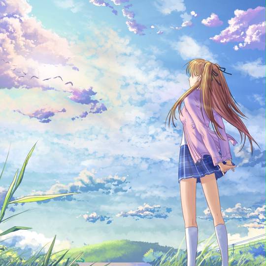 风景, 云, 空, 女孩子, 背景, 小木曽雪菜, WhiteAlbum2, WHITE ALBUM2