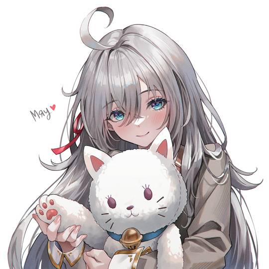 少女, 不时轻声地以俄语遮羞的邻座艾莉同学, 艾莉莎·米哈伊洛芙娜·九条, 银发, 呆毛图片