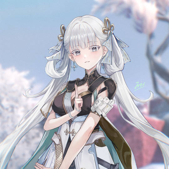 游戏《鸣潮》今汐头像图片，绝美的银发少女