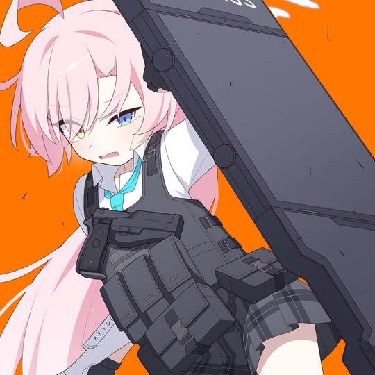 碧蓝档案, ブルアカ, BlueArchive, 女孩子, 小鳥遊ホシノ, 小鳥遊ホシノ(臨戦), ブルーアーカイブ1000users入り