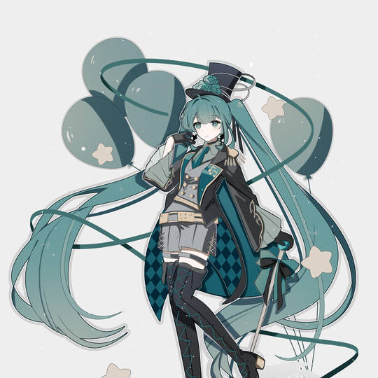 初音未来最新的P站自截头像图片，超爱MIKU