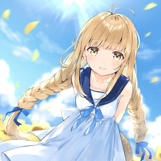 关于邻家的天使大人不知不觉把我惯成了废人这档子事, 椎名真昼, summer dress, お隣の天使様500users入り, お隣の天使様1000users入り, 麻花辫