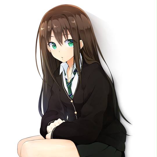 偶像大师, 大腿玩一年, 涩谷凛, 制服, 黑色及膝袜图片