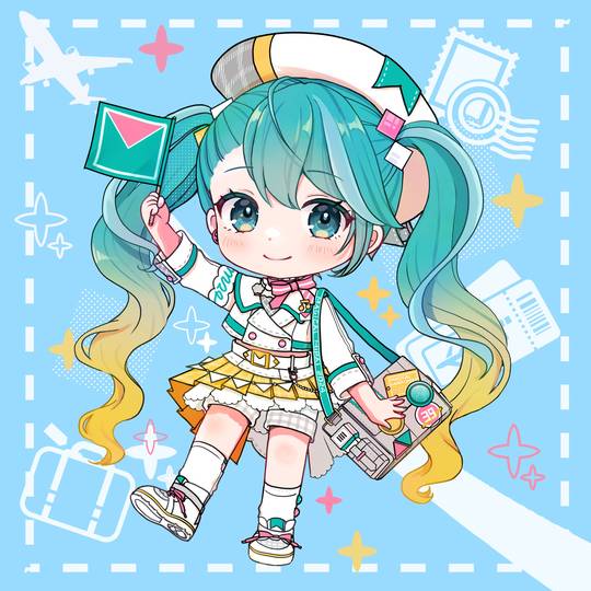 初音未来最新的P站自截头像图片，超爱MIKU