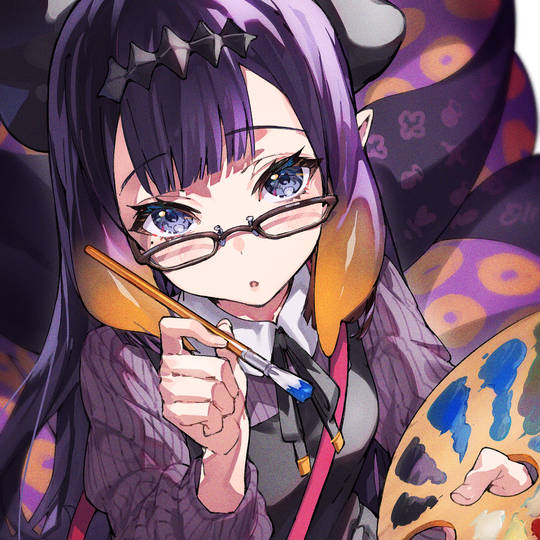 人见人爱的戴眼镜的少女Pixiv自截头像图片