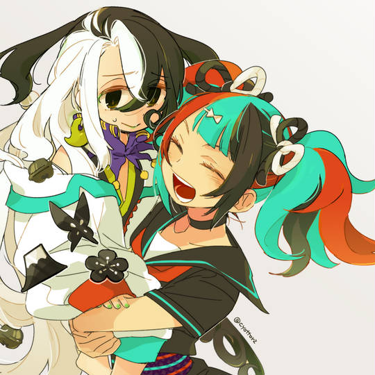清少纳言《Fate/Grand Order》头像图片，染发、双马尾、伞-萌图百科