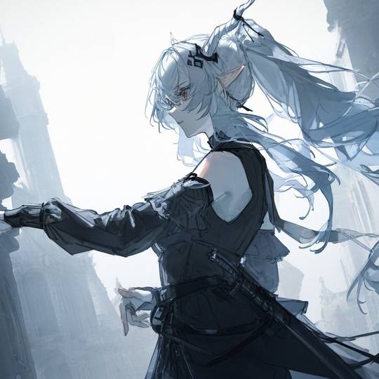 有明日方舟也有fate，画风很高冷的女生头像图片