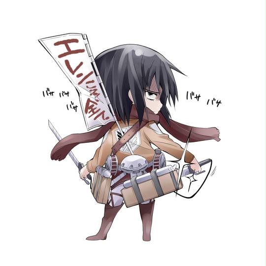 进击的巨人, 三笠·阿克曼, 进击的巨人插画比赛, 安定のミカサ, 进击的巨人1000+收藏, 病娇, solo, 通常運転, いともたやすく行われる卑猥な女, 語る背中