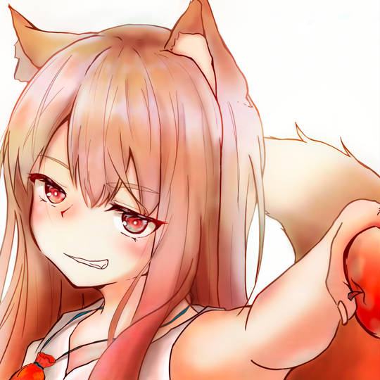 少女, 狼与香辛料, 赫萝, 兽耳, irresistible, 頭撫でたい, apple, 可爱, 戯け!!