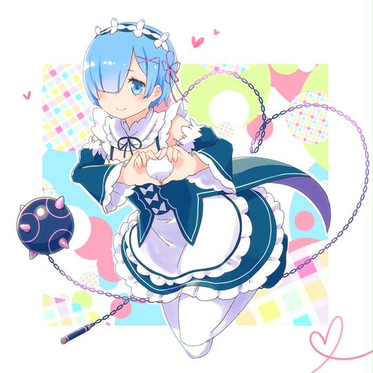 Re:从零开始的异世界生活, 雷姆, lol, 双手比心, 雷姆 (Re:Zero), リゼロ5000users入り