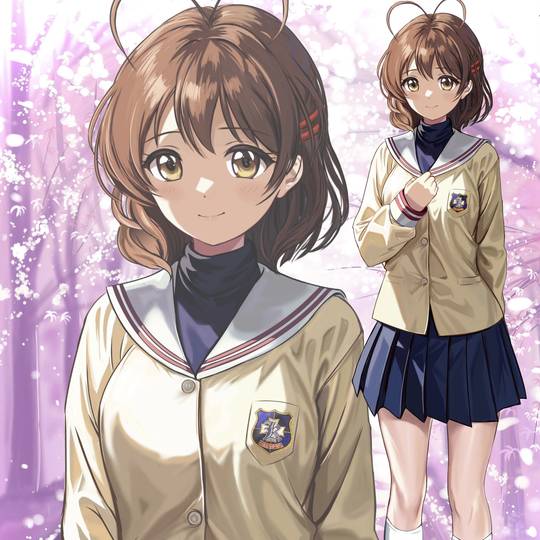 古河渚, CLANNAD, clannad, 白色袜子, 乐福鞋, 桜並木, 制服, 女高中生