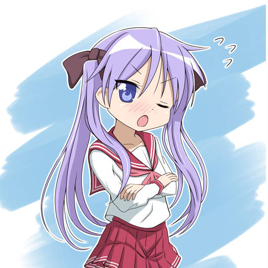 幸运星, Lucky Star, 柊镜, かがみん, 双马尾, 水手服, 傲娇, らき☆すた100users入り