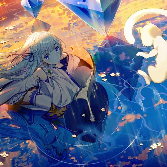 女孩子, 背景, 光, Re:从零开始的异世界生活, 爱蜜莉雅, 艾米莉娅（Re:Zero）, E.M.T, Re:0 1000收藏