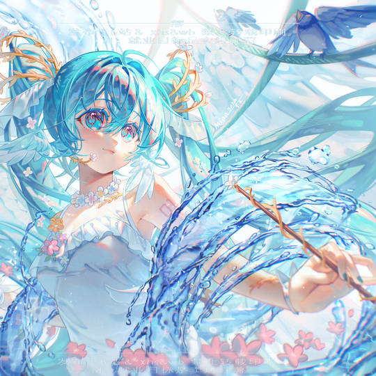初音未来最新的P站自截头像图片，超爱MIKU