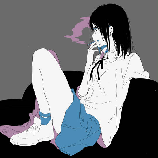 吸烟的女生头像图片