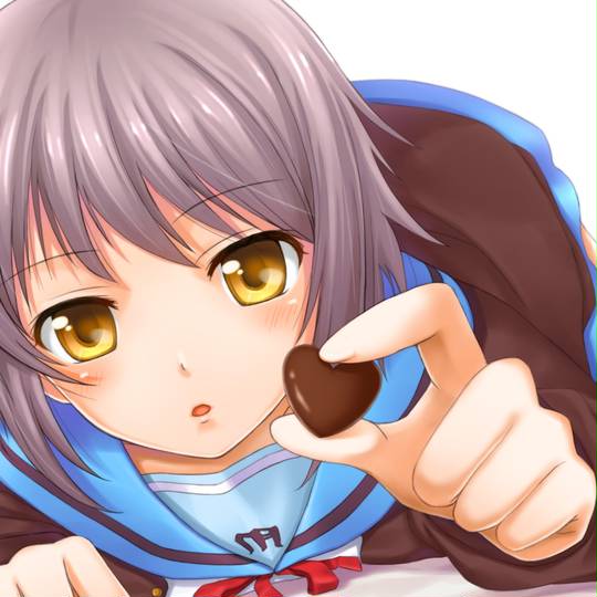 情人节, 凉宫春日的忧郁, 长门有希, yum!, クリック推奨(サイズ的な意味で), ベットの上に貼るポスター用, 给满分都嫌少, 食べようとしたら液晶だった, なにこれ可愛すぎる, 凉宫春日1000收藏