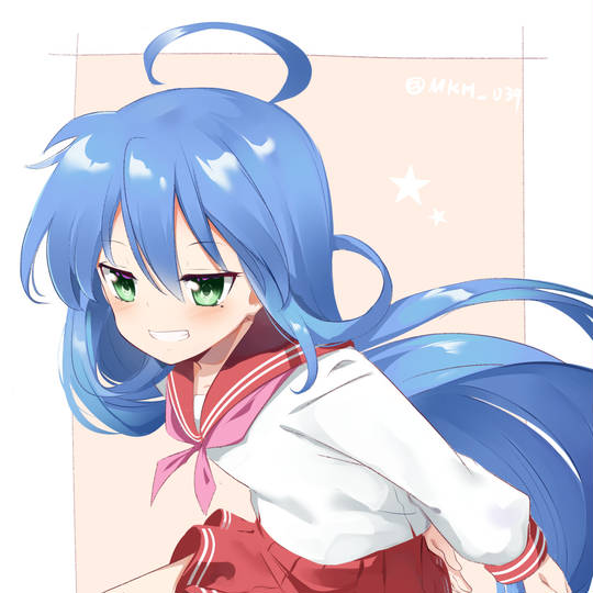 幸运星, konata, アホ毛, 泉此方, 泉こなた生誕祭, 泉こなた生誕祭2020, 平胸, 水手服, らき☆すた1000users入り