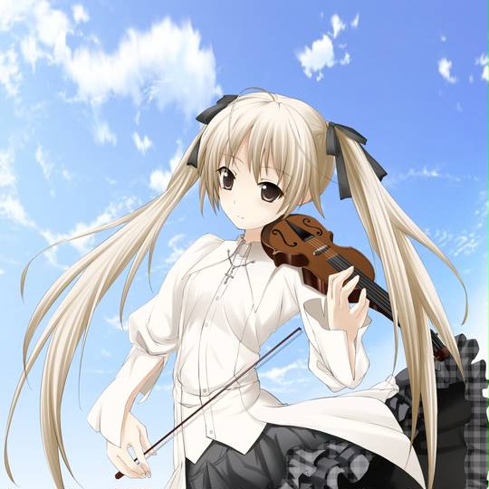 原创, Kasugano, 春日野穹, 缘之空, 小提琴, 擦弦楽器, 弦楽器, 左利き, 缘之空1000收藏, 黑裤袜