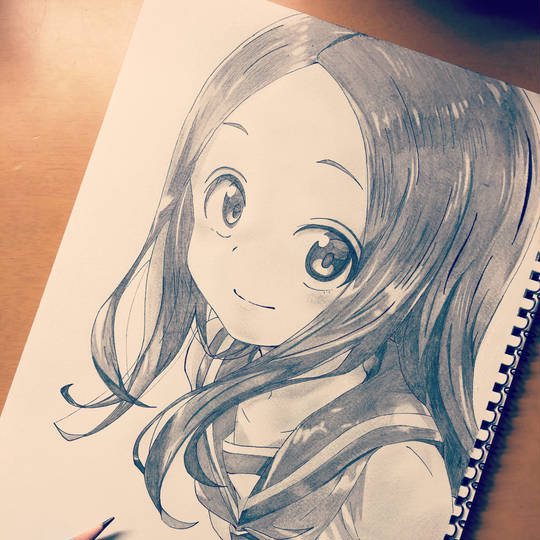 高木桑, 擅长捉弄人的高木同学, 临摹, 铅笔画, 西片の秘密のスケッチブック