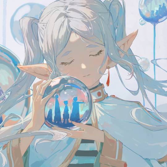 创作, 葬送的芙莉莲, フリーレン, Himmel, 千年以上生きた魔法使い, 葬送のフリーレン1000users入り, 透明感, 玻璃之中, 葬送のフリーレン5000users入り
