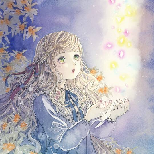 透明水彩风格的手绘女生头像图片