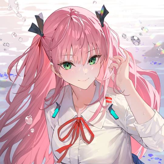 ヘブバン2周年, Heaven Burns Red, HEAVEN BURNS RED, 逢川惠, 欧派, 女校学生, 粉色头发, ヘブバン5000users入り
