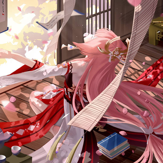 原神, 八重神子, GenshinImpact, 女孩子, YaeMiko, inazuma