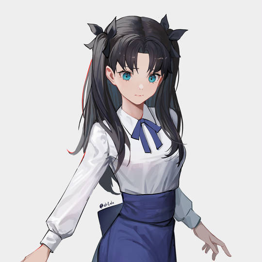 远坂凛, Fate/staynight, Fate, 紐タイ, high-waisted skirt, Fate5000users入り, 交换服装