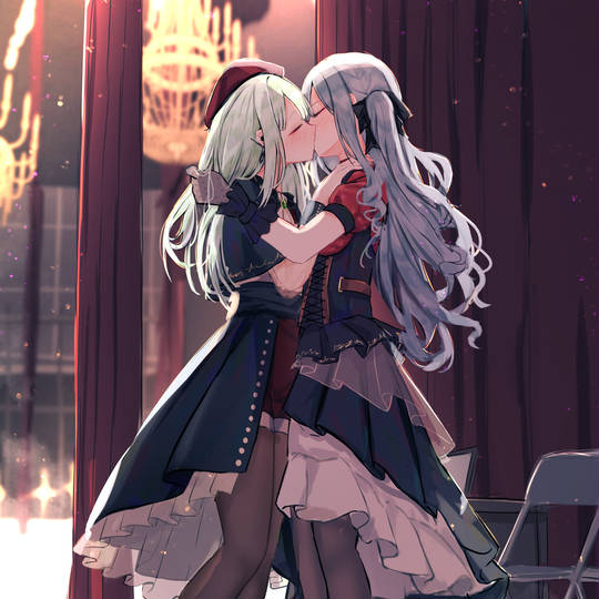 Ave_Mujica, 豊川祥子, 若葉睦, Mutsumi/Sakiko, 吻, Skeb, BanG_Dream!, 百合, MyGO!!!!!, バンドリ5000users入り