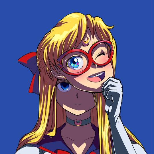 爱野美奈子美少女战士头像图片，配戴红色的大蝴蝶结-萌图百科