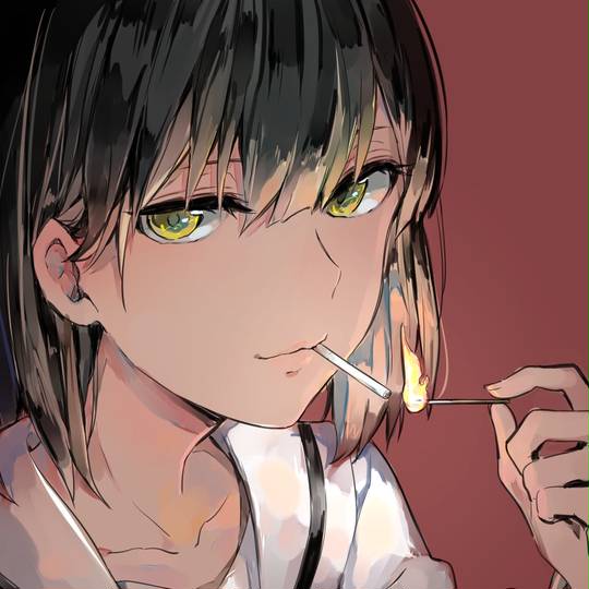 吸烟的女生头像图片