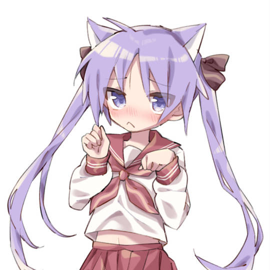 幸运星, 柊镜, かがみんマジ天使, 猫耳, 双马尾, 水手服