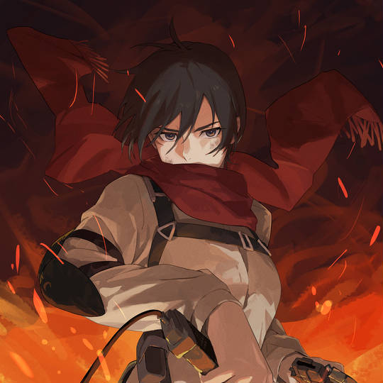 attackontitan, 三笠·阿克曼, 进击的巨人, 进击的巨人100收藏, 帯剣