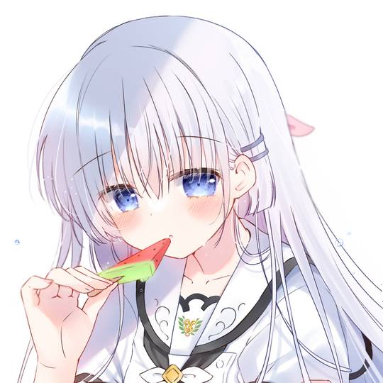 游戏《Summer Pockets》角色鸣濑白羽长发头像图片-萌图百科