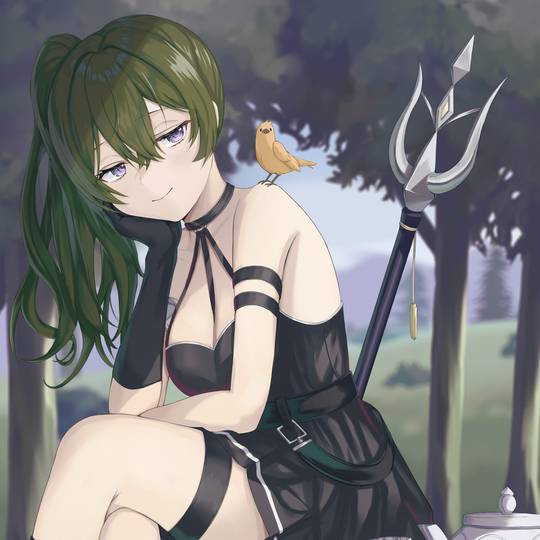 图片[9]-《葬送的芙莉莲》尤贝尔头像图片，身着黑色连衣裙的少女-萌图百科