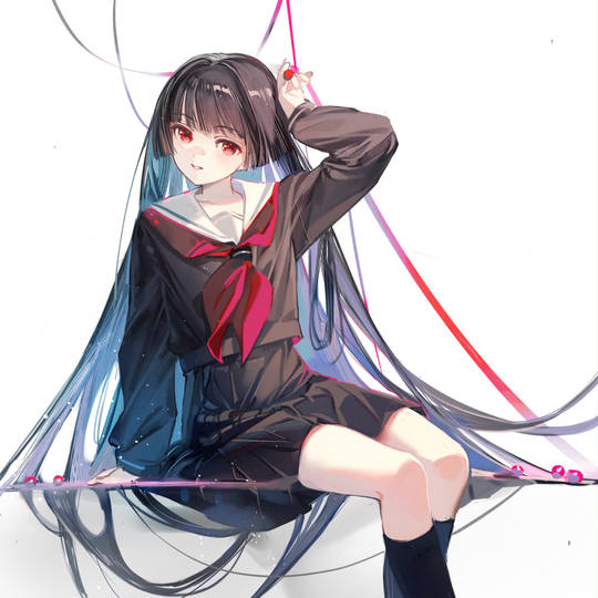 黑发, 水手服, 地狱少女, 黑色水手服, 公主发型图片