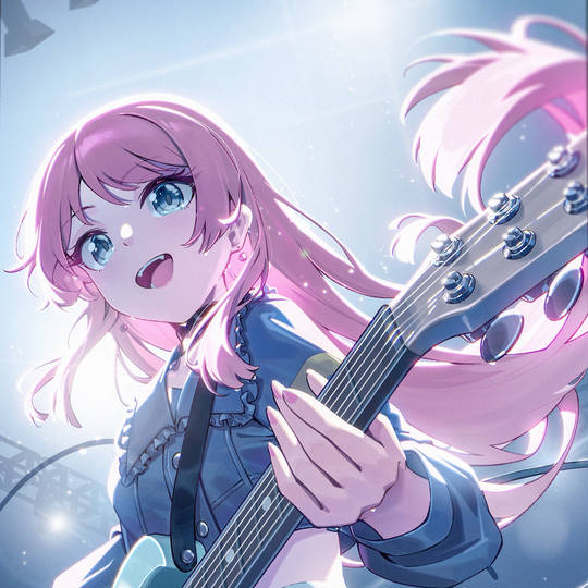 BanG_Dream!, BanG Dream!, 千早愛音, MyGO!!!!!, 吉他, 女高中生, 三次元, Bushiroad, 粉色头发, バンドリ5000users入り